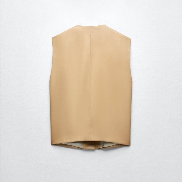 ZARA 2pcs Faux Leather Oversized Vest + Long Shorts Coord Set BNWT - Picture 8 of 9